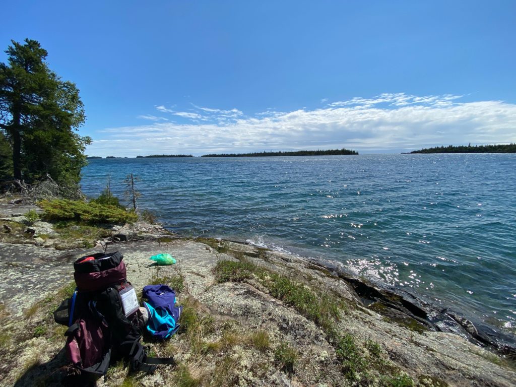 Backpacking Isle Royale--Lake Superior ice bath